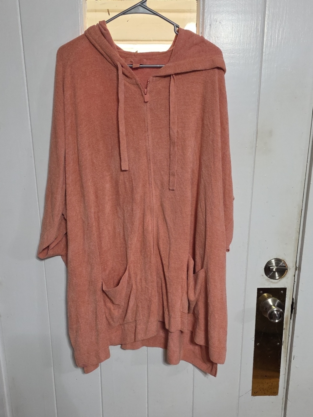 Barefoot Dreams Cozy Chic Womens Hooded Zip-Front Robe CoverUp Pockets Sz 3X EUC